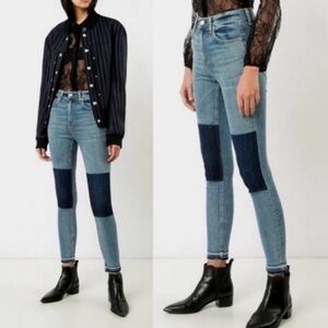 Rag & Bone Dive patchwork high rise olana skinny jeans 27